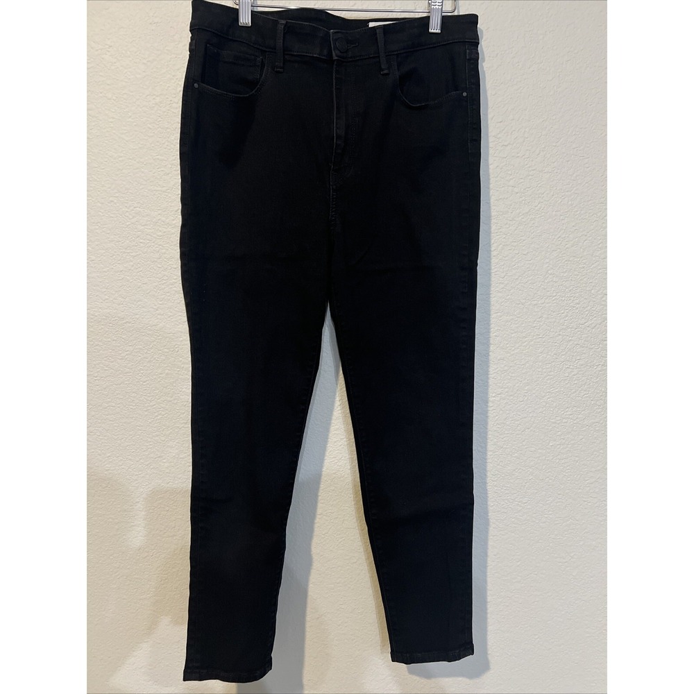 Treasure &Bond Womans Jeans Hi-Rise Crop  5 Pocket skinny SIZE 31 (31/25) BLACK